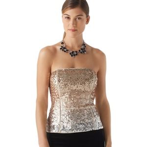 WHBM Ombre Mixed Metallic Sequin Bustier